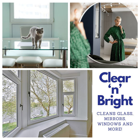 Clear N Bright Streak-Free Glass & Window Cleaner Kit (24 oz spray+ Refill)