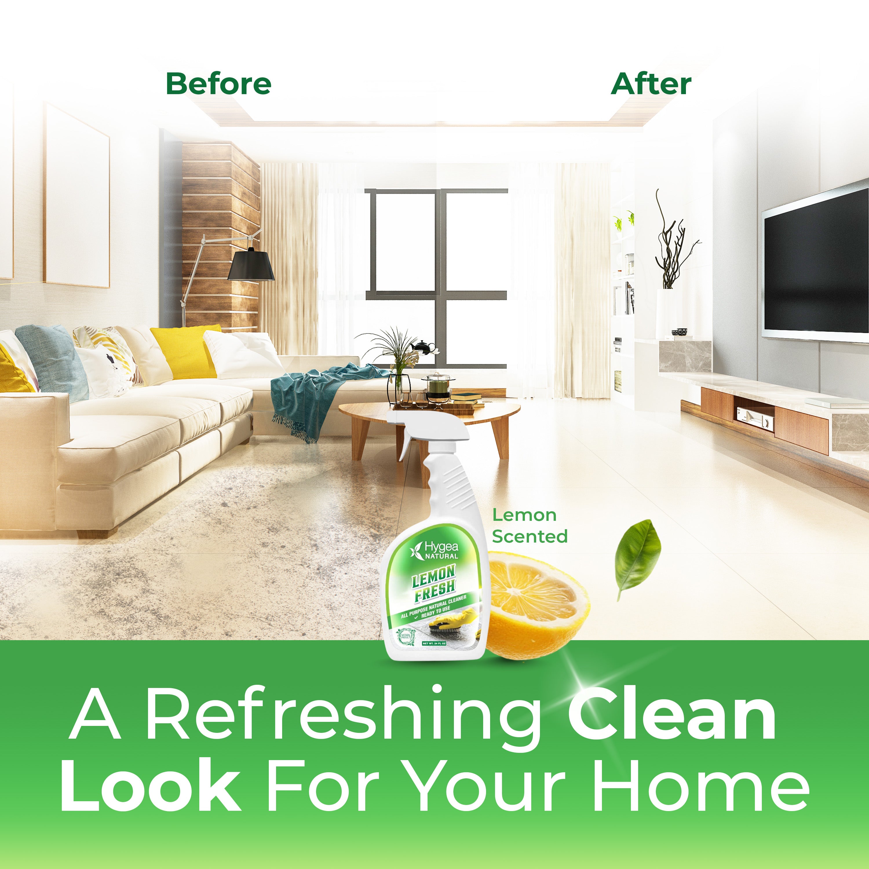 Lemon Fresh Multi-Surface & Floor Cleaning Spray - Wet-Look Shine