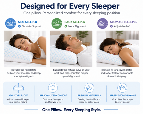 Hygea Natural Cooling Gel Shredded Memory Foam Pillow | Adjustable Cooling Bed Pillow