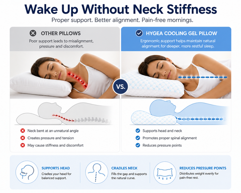 Hygea Natural Cooling Gel Shredded Memory Foam Pillow | Adjustable Cooling Bed Pillow